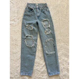 BDG Urban Outfitters Baggy Boyfriend Light Wash Distressed Jeans Size 24